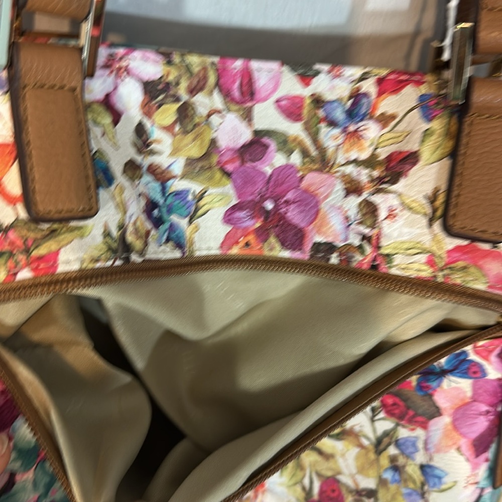Rosetti Floral Tote Bag with Brown Accents - Picture 10 of 14